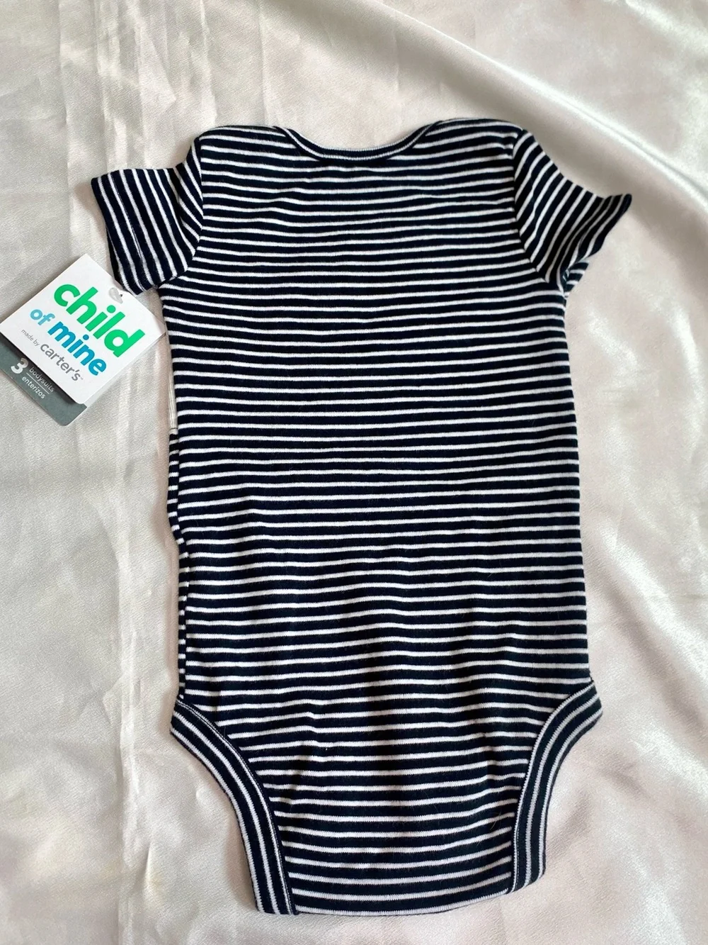 Child of mine Black and White Striped Elephant One-Piece Bodysuit Size 3-6months